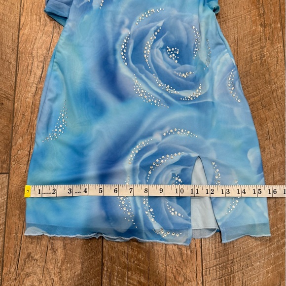 Blue Oh Polly rhinestone embellished dress with draped back - Havana collection - Picture 3 of 5